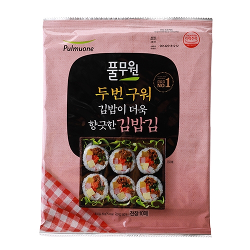 풀무원 두번 구워 김밥이 더욱 향긋한 김밥 김 (10매)